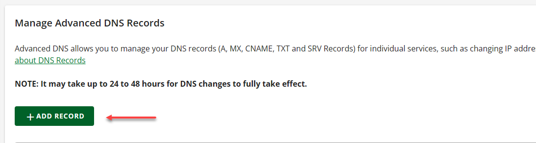 Add CNAME Record