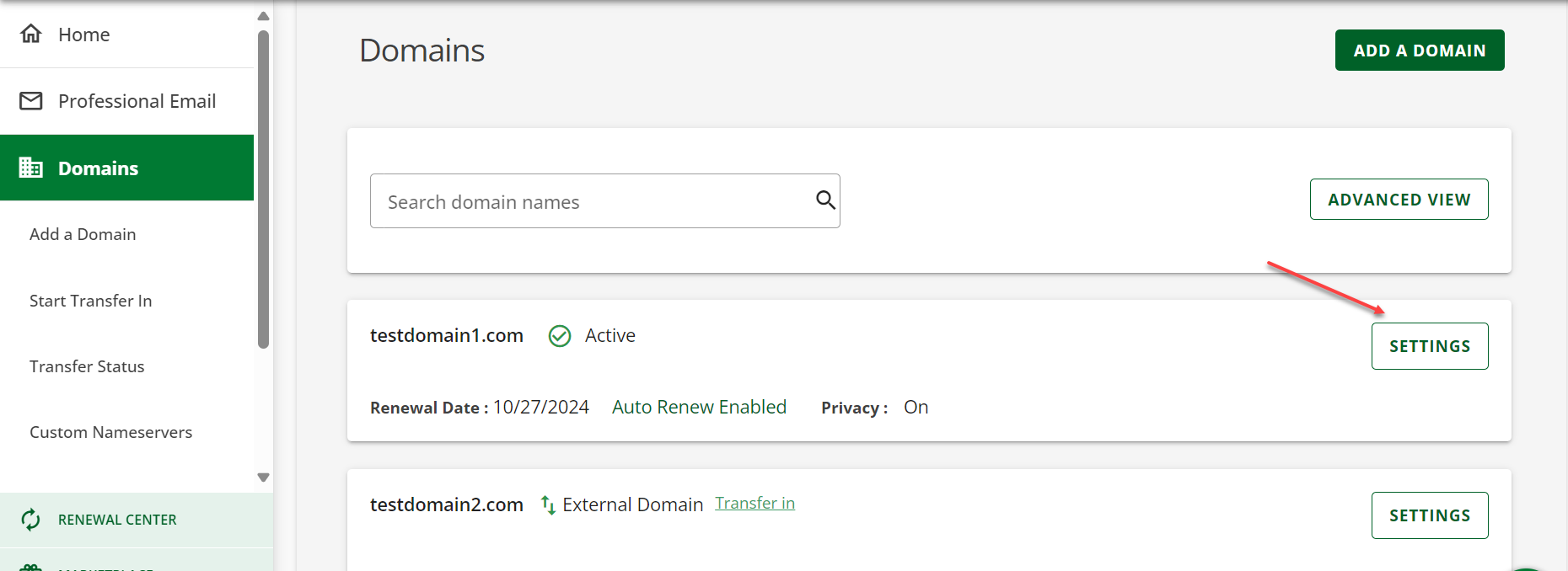 Multiple Domains in the Account
