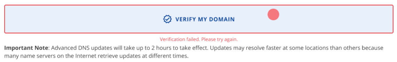 Setup Verification Failed