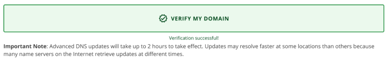 Verification Successful