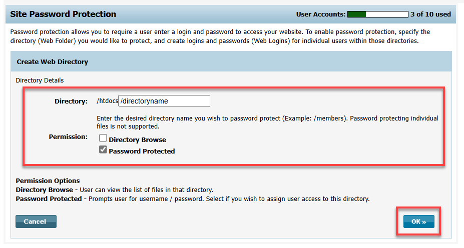 Create Web Directory