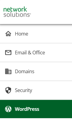 WordPress menu in hosting control panel
