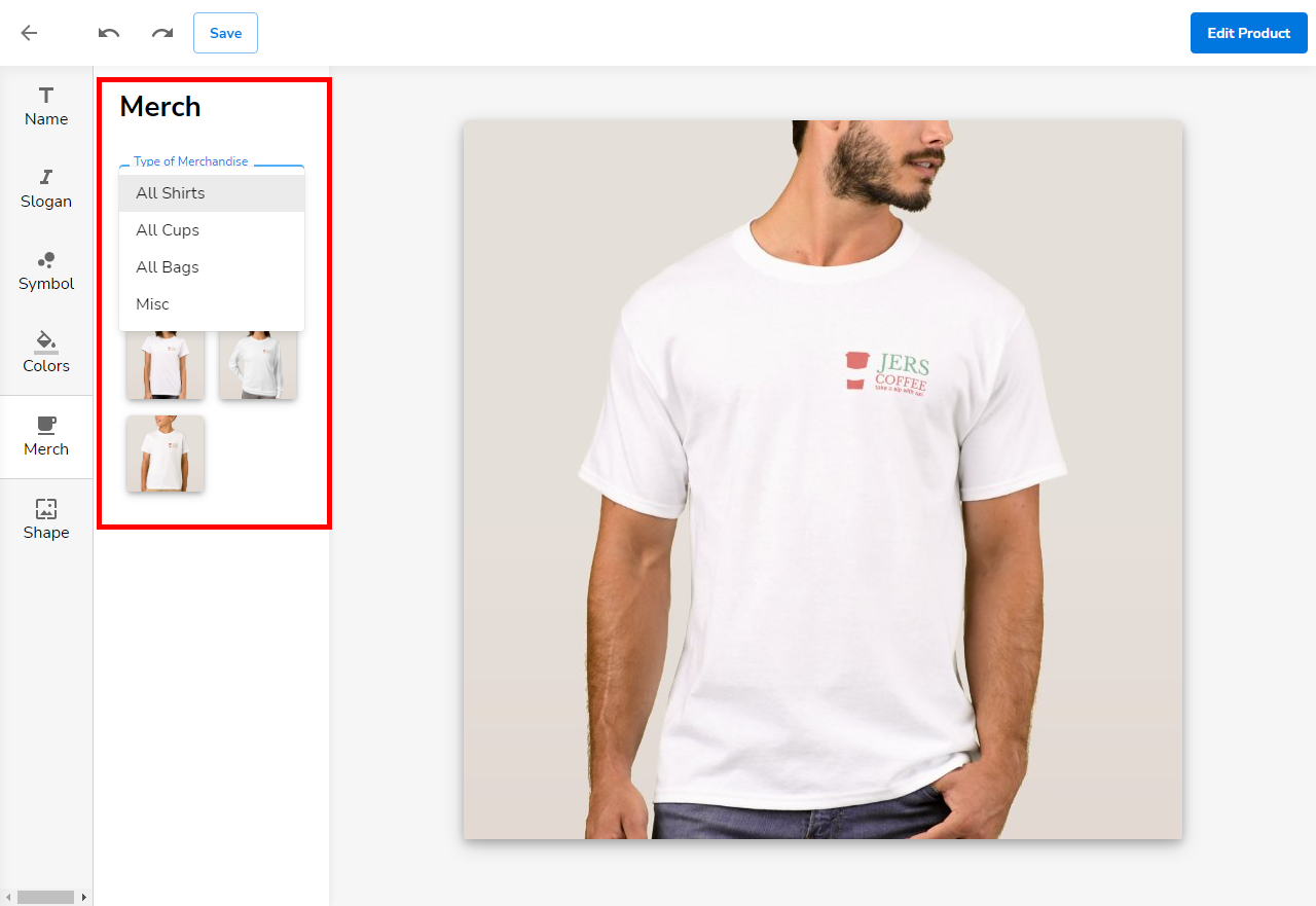 Merch Menu